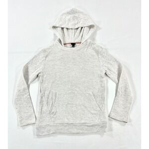Art Class Youth M 8-10 Waffle Knit Thermal Pullover Hoodie Gray White Sweatshirt